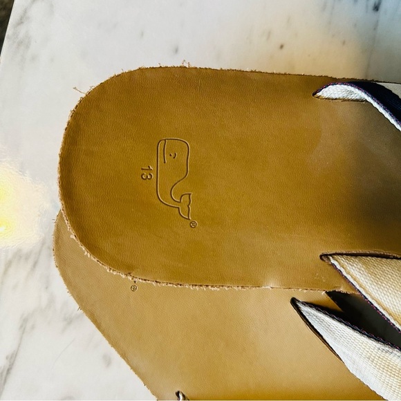 VGC Vineyard Vines America Red White Blue Strap Thong Flip Flops Men's Sz US 13 - Picture 3 of 6